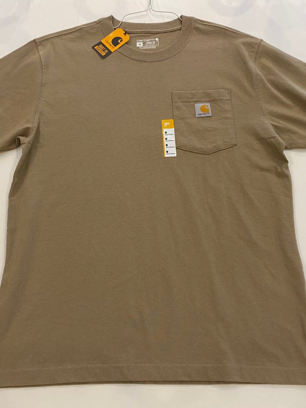 CARHARTT Men's SS K87 Pocket T-Shirt - NWT - Medium M Desert Tan Loose Fit